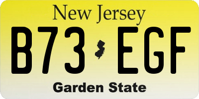 NJ license plate B73EGF