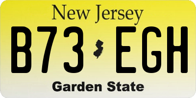 NJ license plate B73EGH