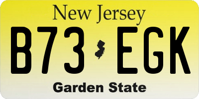 NJ license plate B73EGK