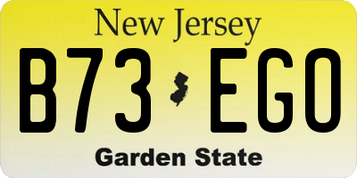 NJ license plate B73EGO