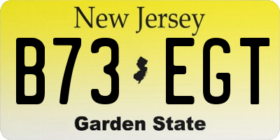 NJ license plate B73EGT