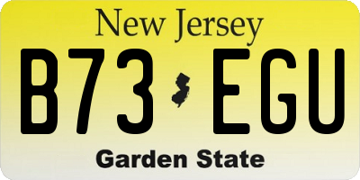 NJ license plate B73EGU
