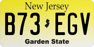 NJ license plate B73EGV