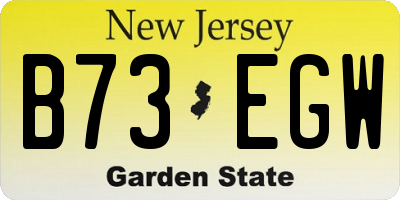 NJ license plate B73EGW