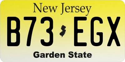 NJ license plate B73EGX