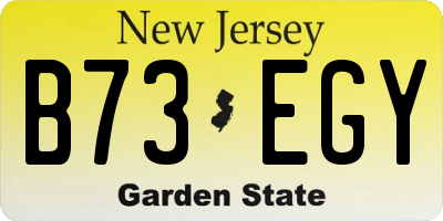 NJ license plate B73EGY