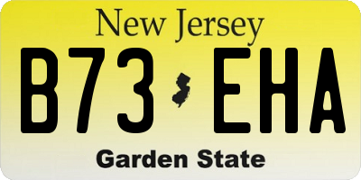 NJ license plate B73EHA