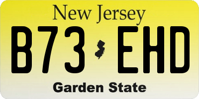 NJ license plate B73EHD