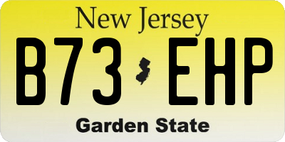 NJ license plate B73EHP