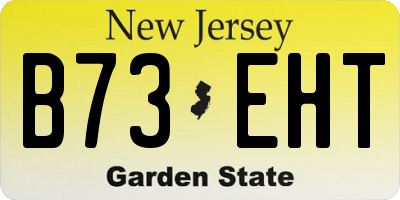 NJ license plate B73EHT