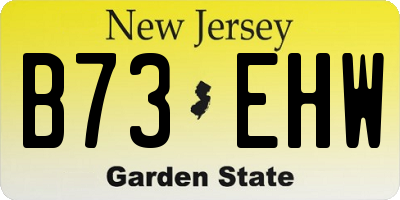 NJ license plate B73EHW
