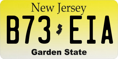 NJ license plate B73EIA