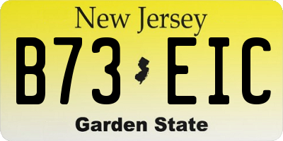 NJ license plate B73EIC