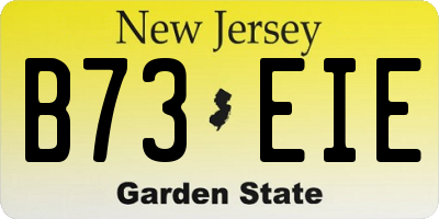 NJ license plate B73EIE