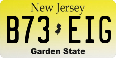 NJ license plate B73EIG