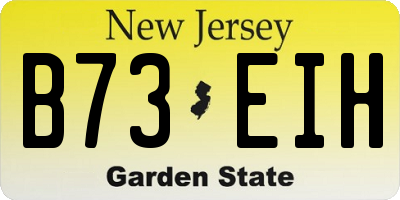 NJ license plate B73EIH