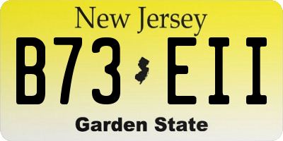 NJ license plate B73EII