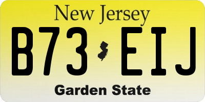 NJ license plate B73EIJ