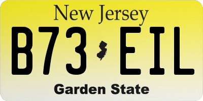 NJ license plate B73EIL