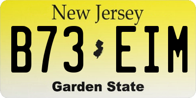 NJ license plate B73EIM