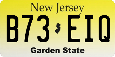 NJ license plate B73EIQ