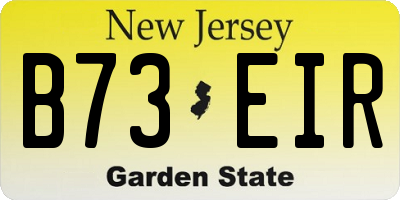 NJ license plate B73EIR