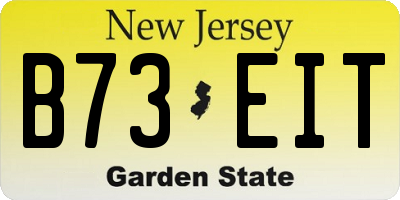 NJ license plate B73EIT