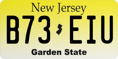 NJ license plate B73EIU
