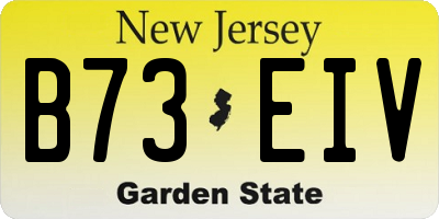 NJ license plate B73EIV