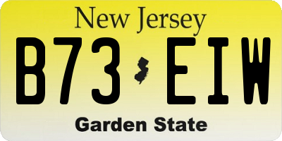 NJ license plate B73EIW