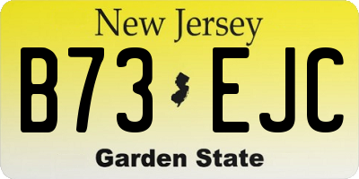 NJ license plate B73EJC