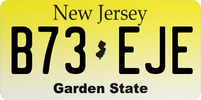 NJ license plate B73EJE