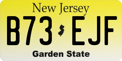 NJ license plate B73EJF