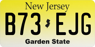 NJ license plate B73EJG