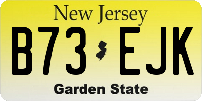 NJ license plate B73EJK
