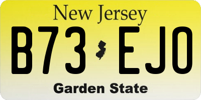 NJ license plate B73EJO