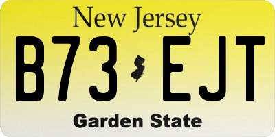 NJ license plate B73EJT