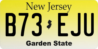 NJ license plate B73EJU