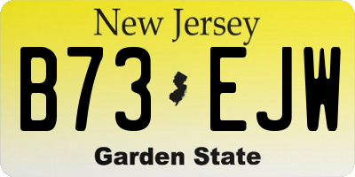 NJ license plate B73EJW