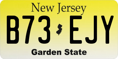 NJ license plate B73EJY