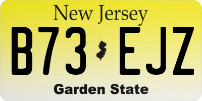 NJ license plate B73EJZ