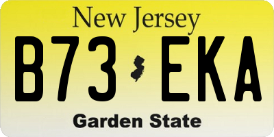 NJ license plate B73EKA
