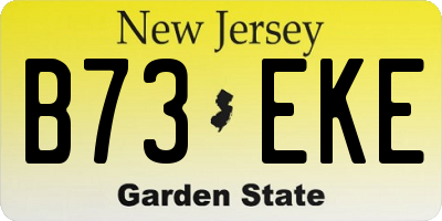 NJ license plate B73EKE