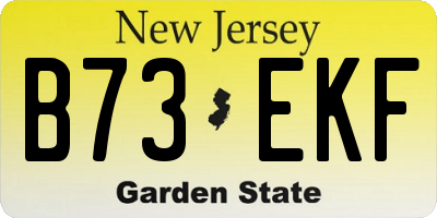 NJ license plate B73EKF