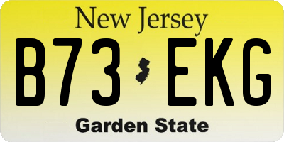 NJ license plate B73EKG