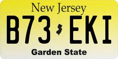 NJ license plate B73EKI