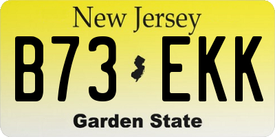 NJ license plate B73EKK