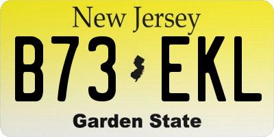 NJ license plate B73EKL