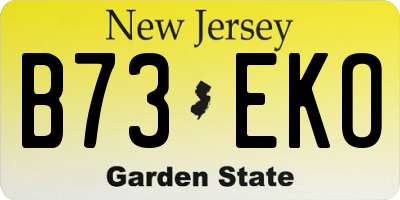 NJ license plate B73EKO