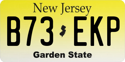 NJ license plate B73EKP